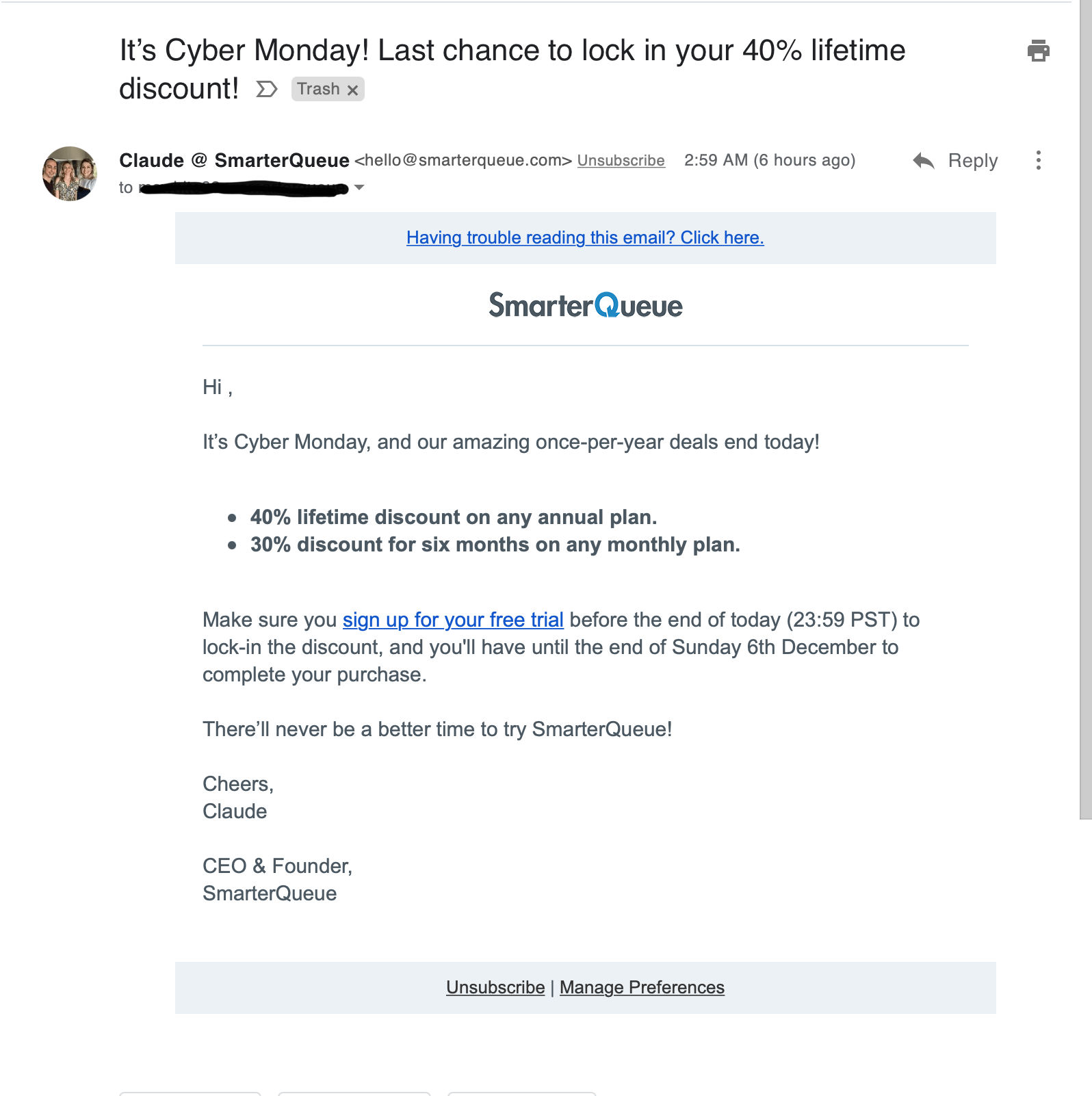 Email from Smarter Queue after loading images